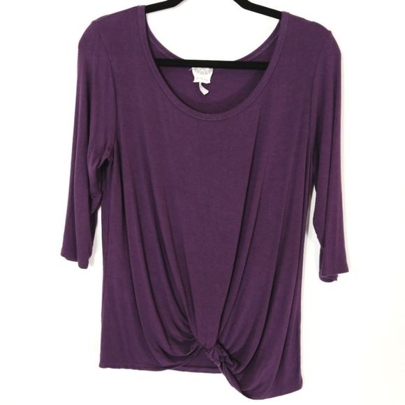 Late August Chic Girly Ruffled Purple shirt Top M - Picture 1 of 4
